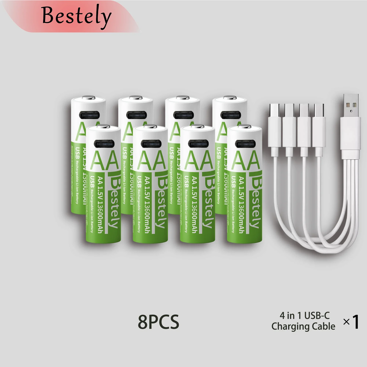 UltraCharge 1.5V Rechargeable AA Batteries (13600mAh)