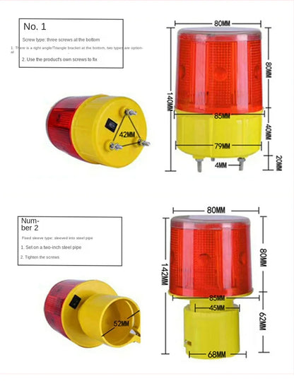 Solar LED Traffic Warning Beacon Light