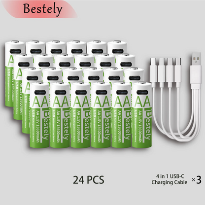 UltraCharge 1.5V Rechargeable AA Batteries (13600mAh)