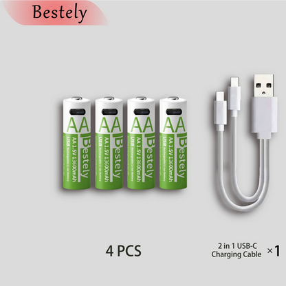 UltraCharge 1.5V Rechargeable AA Batteries (13600mAh)