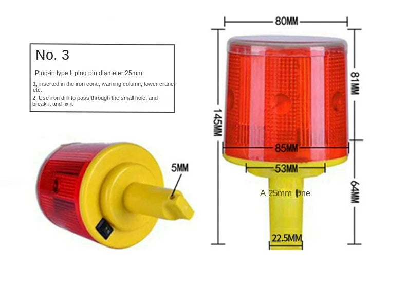 Solar LED Traffic Warning Beacon Light