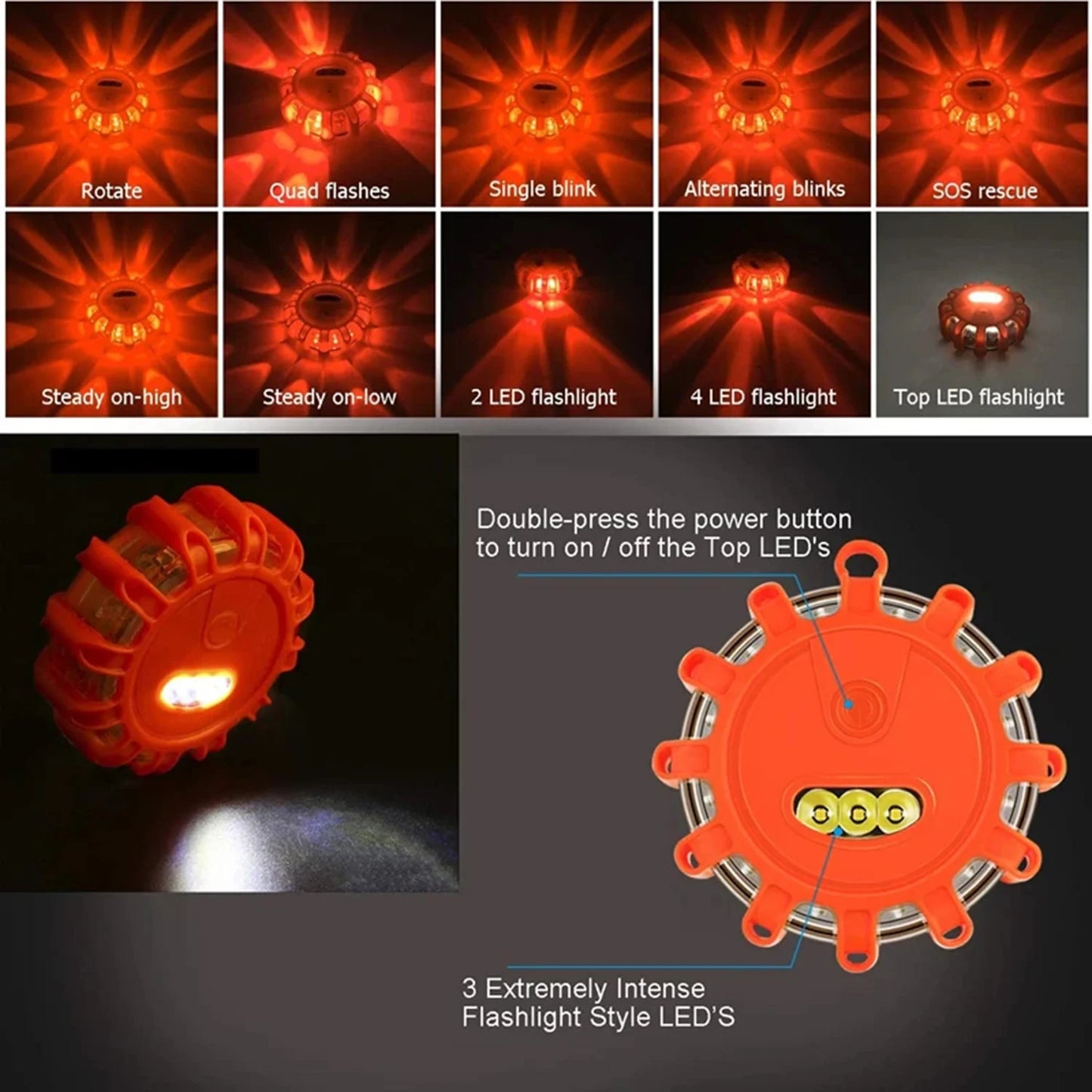 360° LED Road Flare Safety Kit