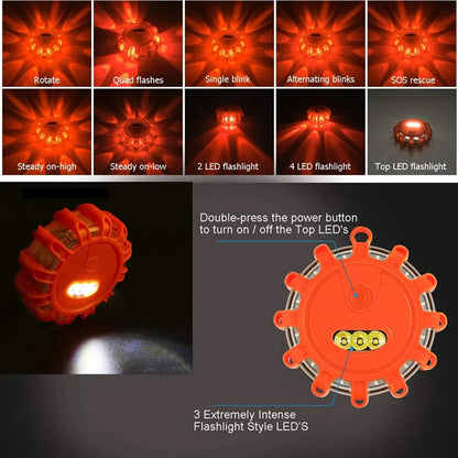 360° LED Road Flare Safety Kit