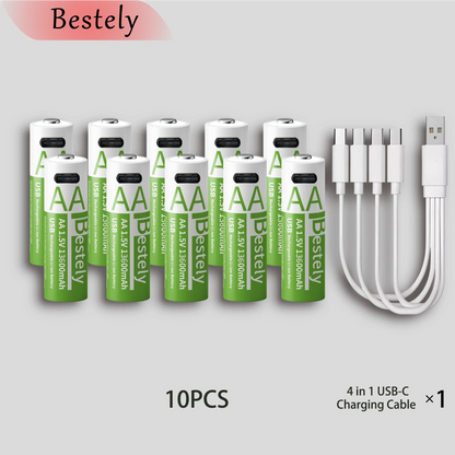 UltraCharge 1.5V Rechargeable AA Batteries (13600mAh)