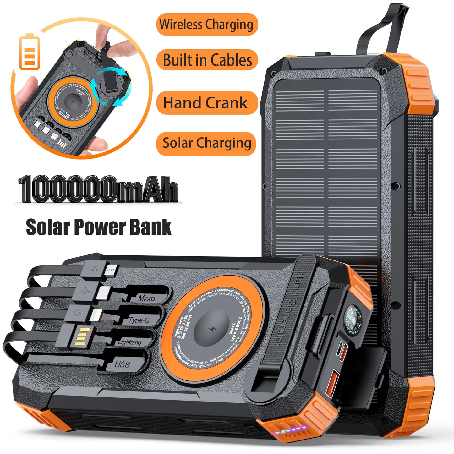 SolarCharge 100000mAh Power Bank (22.5W)