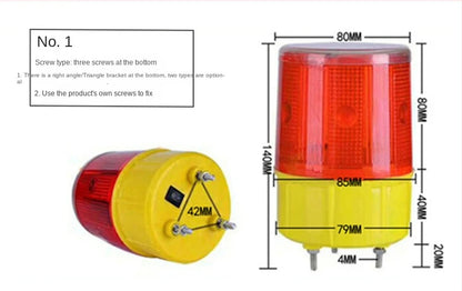 Solar LED Traffic Warning Beacon Light