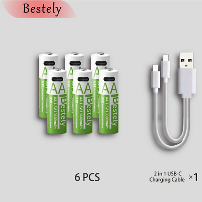 UltraCharge 1.5V Rechargeable AA Batteries (13600mAh)